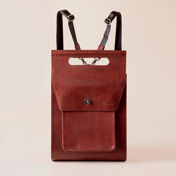 Totte Leather Bag Backpack. Hand Made in Japan. Japanese Himeji leather main image 5